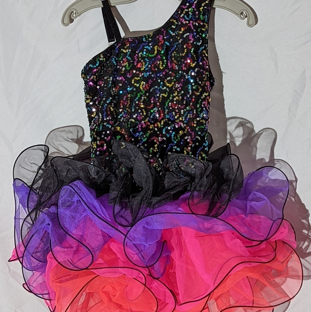 Revolution multi color sequin/tutu dance, Halloween costume